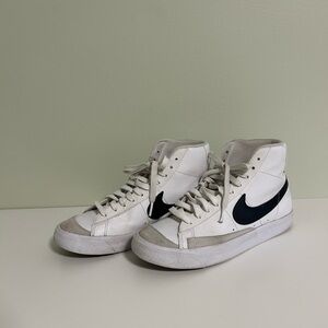 Nike Blazer Mid '77 - White and Black Hightop Sneakers